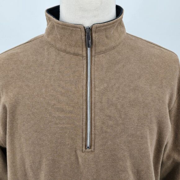 Straight Down Brown 1/4 Zip Pullover Sweater Size XL Ranchland Hills - Picture 1 of 10